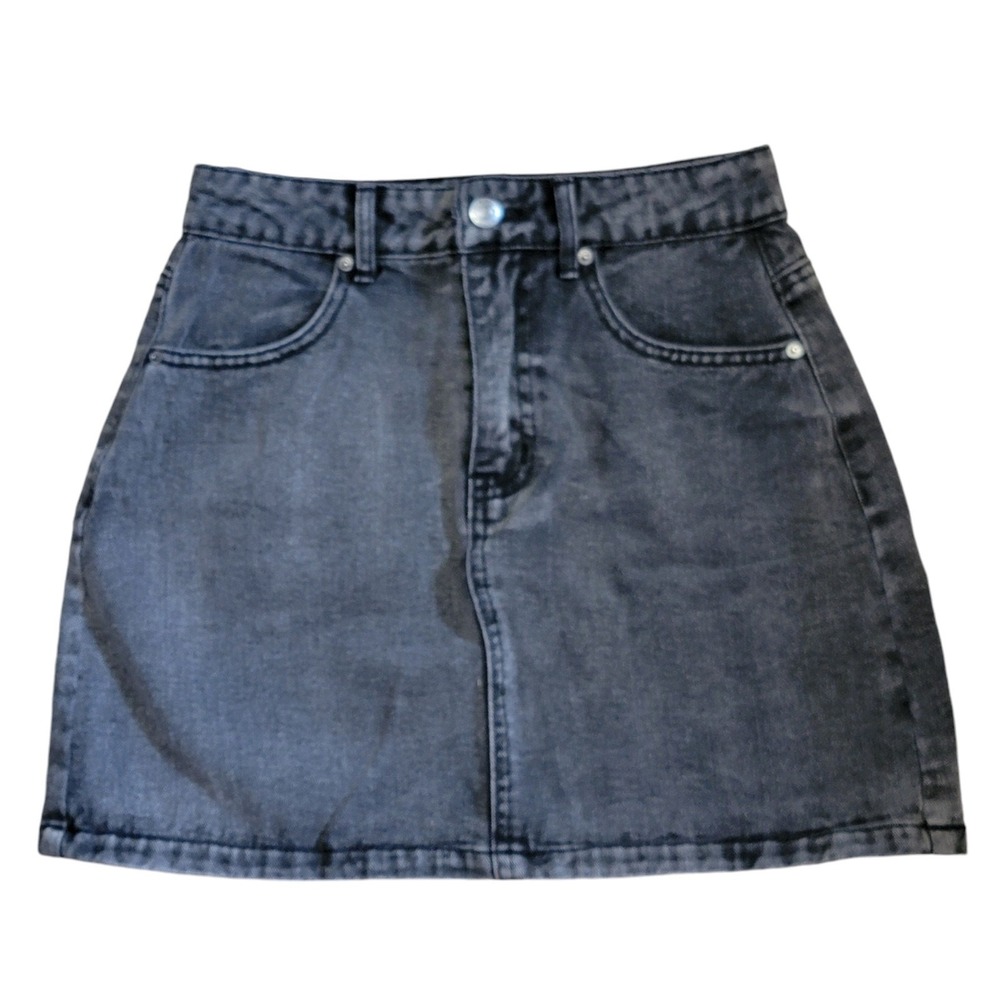 Forever 21 Black Jean Mini Skirt Womens S Denim Casual Retro 80s Grunge Goth